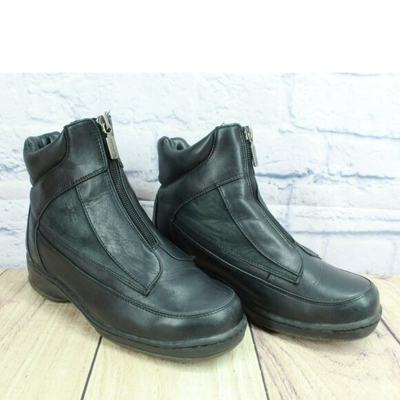 Blondo Black Leather Front Zip Casual Winter Ankle Boots Size 6.5 M - Picture 3 of 9